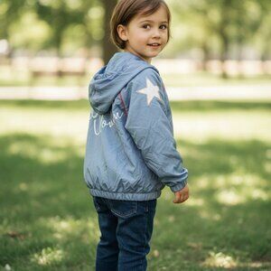 DC Comics Girls XS Wonder Woman Jacket Tiara Hood Windbreaker Pullover Costume 4